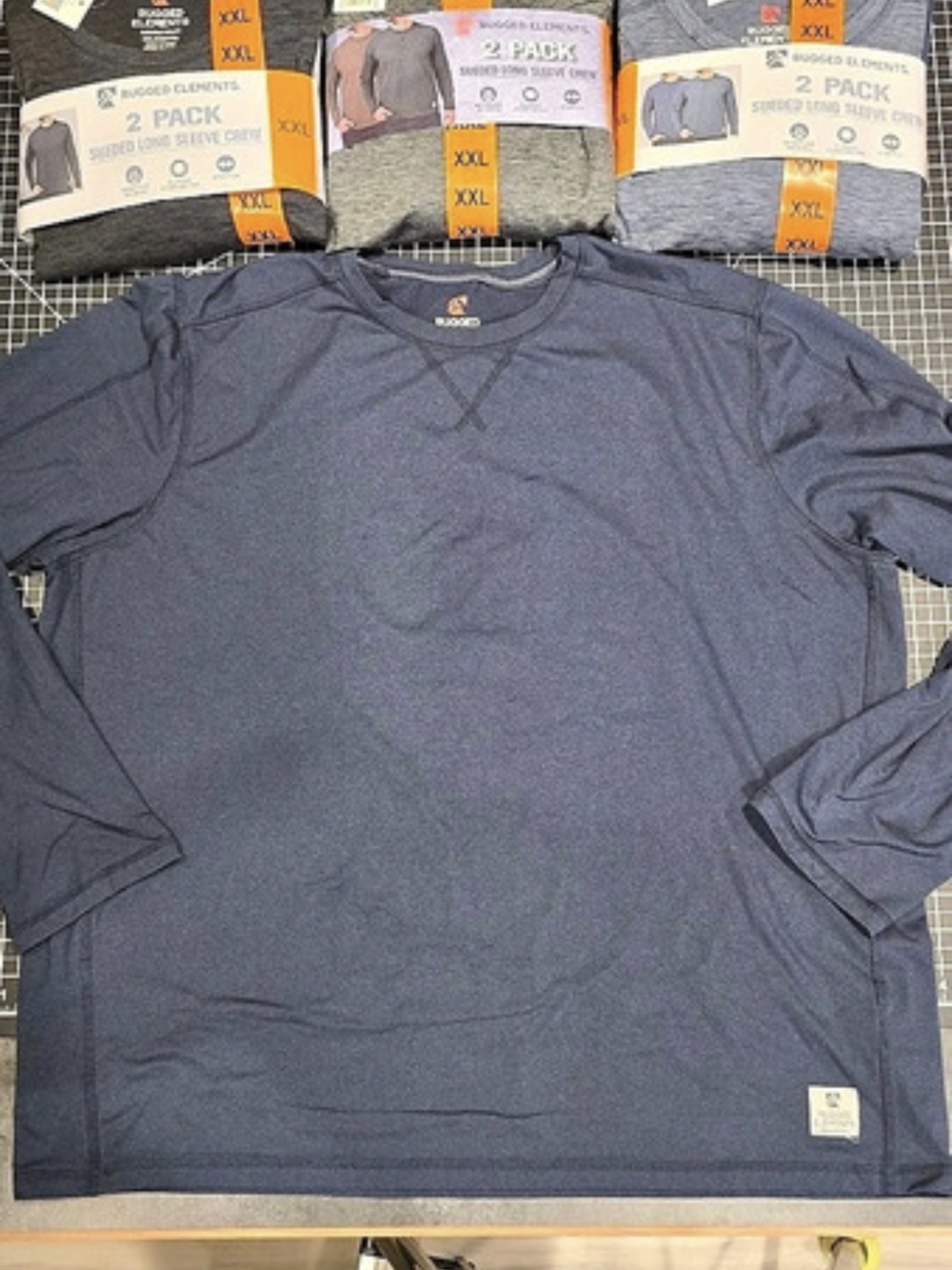 3 Packs Of New Rugged Elements 2 Pack Sueded Long Sleeve Shirts - 7 Shirts
